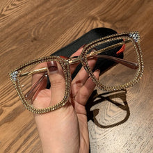 Load image into Gallery viewer, Myopia Hyperopia Women Sunglasses Vintage clear lens glasses ladies luxury rhinestone eyeglasses men optical Shades
