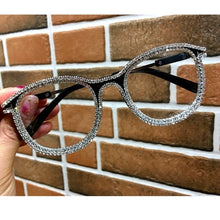Load image into Gallery viewer, Myopia Hyperopia Women Sunglasses Vintage clear lens glasses ladies luxury rhinestone eyeglasses men optical Shades
