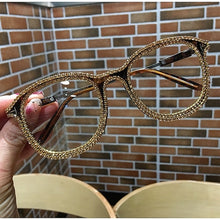 Load image into Gallery viewer, Myopia Hyperopia Women Sunglasses Vintage clear lens glasses ladies luxury rhinestone eyeglasses men optical Shades