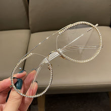 Load image into Gallery viewer, Myopia Hyperopia Women Sunglasses Vintage clear lens glasses ladies luxury rhinestone eyeglasses men optical Shades