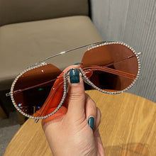 Load image into Gallery viewer, Myopia Hyperopia Women Sunglasses Vintage clear lens glasses ladies luxury rhinestone eyeglasses men optical Shades