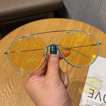 Load image into Gallery viewer, Myopia Hyperopia Women Sunglasses Vintage clear lens glasses ladies luxury rhinestone eyeglasses men optical Shades