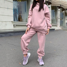 Load image into Gallery viewer, Women Elegant Solid Sets For Women Warm Hoodie Sweatshirts And Long Pant Fashion Two Piece Sets Ladies
