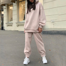 Load image into Gallery viewer, Women Elegant Solid Sets For Women Warm Hoodie Sweatshirts And Long Pant Fashion Two Piece Sets Ladies