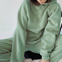 Load image into Gallery viewer, Women Elegant Solid Sets For Women Warm Hoodie Sweatshirts And Long Pant Fashion Two Piece Sets Ladies