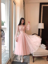 Load image into Gallery viewer, Elegant Pink Lace Dress Women 2021 Spring Elegant Party V-neck Fairy Dress Casual Office Y2k Clothing New One-Piece Dress Korean