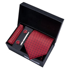 Load image into Gallery viewer, Gold Men Tie Paisley Silk Tie Pocket Square Gift Box Set Barry.Wang Luxury Designer Neck Tie For Men Male Gravat BB-5150