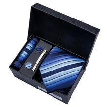 Load image into Gallery viewer, Gold Men Tie Paisley Silk Tie Pocket Square Gift Box Set Barry.Wang Luxury Designer Neck Tie For Men Male Gravat BB-5150