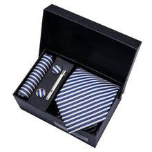 Load image into Gallery viewer, Gold Men Tie Paisley Silk Tie Pocket Square Gift Box Set Barry.Wang Luxury Designer Neck Tie For Men Male Gravat BB-5150