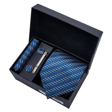 Load image into Gallery viewer, Gold Men Tie Paisley Silk Tie Pocket Square Gift Box Set Barry.Wang Luxury Designer Neck Tie For Men Male Gravat BB-5150