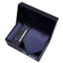 Load image into Gallery viewer, Gold Men Tie Paisley Silk Tie Pocket Square Gift Box Set Barry.Wang Luxury Designer Neck Tie For Men Male Gravat BB-5150