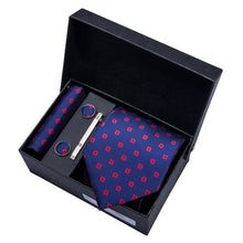 Load image into Gallery viewer, Gold Men Tie Paisley Silk Tie Pocket Square Gift Box Set Barry.Wang Luxury Designer Neck Tie For Men Male Gravat BB-5150