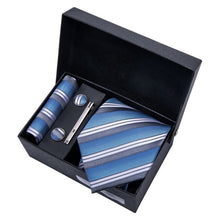 Load image into Gallery viewer, Gold Men Tie Paisley Silk Tie Pocket Square Gift Box Set Barry.Wang Luxury Designer Neck Tie For Men Male Gravat BB-5150