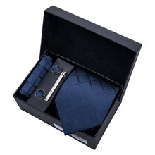 Load image into Gallery viewer, Gold Men Tie Paisley Silk Tie Pocket Square Gift Box Set Barry.Wang Luxury Designer Neck Tie For Men Male Gravat BB-5150