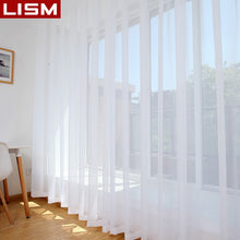Load image into Gallery viewer, LISM White Curtain Window Tulle For Living Room Bedroom The Kitchen Finished Window treatment Decorations Panel