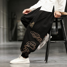 Load image into Gallery viewer, Chinese Style Retro Auspicious Clouds Print Pants Men Clothing Autumn Fashion Clothes Loose Casual Pants Plus Size Harem Pants