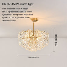 Load image into Gallery viewer, Post-Modern Living Room Chandelier Bedroom Study Dining-Room Lamp Nordic Simple Crystal Lamps Luxury Elegant Wedding Room