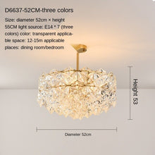 Load image into Gallery viewer, Post-Modern Living Room Chandelier Bedroom Study Dining-Room Lamp Nordic Simple Crystal Lamps Luxury Elegant Wedding Room