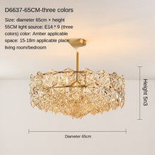 Load image into Gallery viewer, Post-Modern Living Room Chandelier Bedroom Study Dining-Room Lamp Nordic Simple Crystal Lamps Luxury Elegant Wedding Room