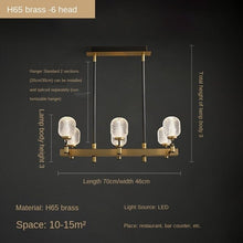 Load image into Gallery viewer, All-Copper Light Luxury Living Room Chandelier Post-Modern Simple Elegant Home Dining-Room Lamp High-End Nordic Lamps