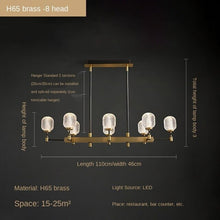 Load image into Gallery viewer, All-Copper Light Luxury Living Room Chandelier Post-Modern Simple Elegant Home Dining-Room Lamp High-End Nordic Lamps