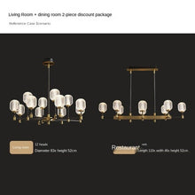 Load image into Gallery viewer, All-Copper Light Luxury Living Room Chandelier Post-Modern Simple Elegant Home Dining-Room Lamp High-End Nordic Lamps
