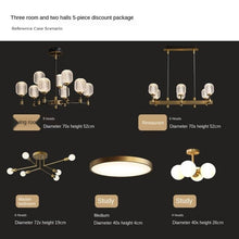 Load image into Gallery viewer, All-Copper Light Luxury Living Room Chandelier Post-Modern Simple Elegant Home Dining-Room Lamp High-End Nordic Lamps