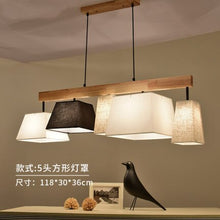 Load image into Gallery viewer, Modern Elegant Fabric Pendant Lights Lampadario Lampshades Bar Lamps Wood Kitchen Lighting Hanging Lamp For Dining Room 081