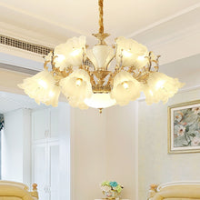 Load image into Gallery viewer, Modern European Fancy LED Alloy droplight Lamp Restaurant Light Fashion Elegant Hotel Hall LED Glass lampshade Pendant Light