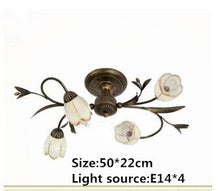 Load image into Gallery viewer, New American style simple and elegant room hall living room bedroom study room artistic flower and iron ceiling lamp
