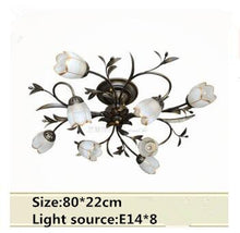 Load image into Gallery viewer, New American style simple and elegant room hall living room bedroom study room artistic flower and iron ceiling lamp