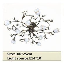 Load image into Gallery viewer, New American style simple and elegant room hall living room bedroom study room artistic flower and iron ceiling lamp
