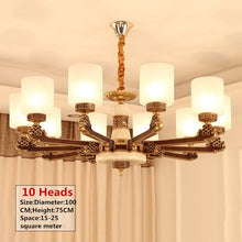 Load image into Gallery viewer, New Chinese Classical Antique Copper LED Chandelier Lliving Room Dining Room LED lamp Indoor Elegant Hotel Room Hanging Lamps