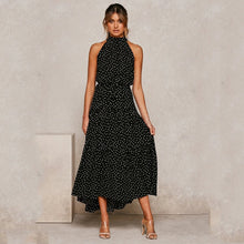 Load image into Gallery viewer, Summer Long Dress Polka Dot Casual Dresses Black Sexy Halter Strapless New 2021 Yellow Sundress Vacation Clothes For Women