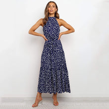 Load image into Gallery viewer, Summer Long Dress Polka Dot Casual Dresses Black Sexy Halter Strapless New 2021 Yellow Sundress Vacation Clothes For Women