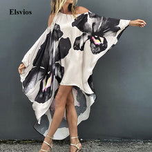 Load image into Gallery viewer, Spring Casual Batwing Sleeve Loose Beach Dress 2021 Summer Sexy Off Shoulder Party Dress Elegant Floral Print Women Long Dresses