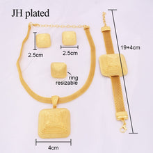 Load image into Gallery viewer, Dubai 24K gold plated Jewelry sets for women African bridal Wedding gifts party Necklace earrings ring bracelet jewellery set