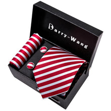 Load image into Gallery viewer, Gold Men Tie Paisley Silk Tie Pocket Square Gift Box Set Barry.Wang Luxury Designer Neck Tie For Men Male Gravat BB-5150