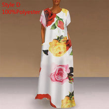 Load image into Gallery viewer, Long Printed Maxi Dress 2021 Casual Women's Summer Sundress VONDA Bohemian Female Printed Robe Short Sleeve Vestidos