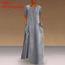 Load image into Gallery viewer, Long Printed Maxi Dress 2021 Casual Women's Summer Sundress VONDA Bohemian Female Printed Robe Short Sleeve Vestidos