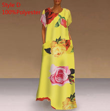 Load image into Gallery viewer, Long Printed Maxi Dress 2021 Casual Women's Summer Sundress VONDA Bohemian Female Printed Robe Short Sleeve Vestidos