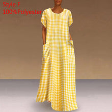 Load image into Gallery viewer, Long Printed Maxi Dress 2021 Casual Women's Summer Sundress VONDA Bohemian Female Printed Robe Short Sleeve Vestidos