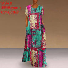 Load image into Gallery viewer, Long Printed Maxi Dress 2021 Casual Women's Summer Sundress VONDA Bohemian Female Printed Robe Short Sleeve Vestidos