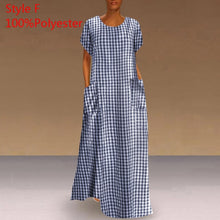 Load image into Gallery viewer, Long Printed Maxi Dress 2021 Casual Women's Summer Sundress VONDA Bohemian Female Printed Robe Short Sleeve Vestidos