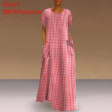 Load image into Gallery viewer, Long Printed Maxi Dress 2021 Casual Women's Summer Sundress VONDA Bohemian Female Printed Robe Short Sleeve Vestidos