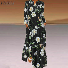 Load image into Gallery viewer, Spring Women's Sundress Bohemian Floral Long Dress ZANZEA 2021 Casual Long Sleeve Party Holiday Vestidos Kaftan Robe Dresses