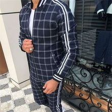 Load image into Gallery viewer, 2021 New gyms Men's Sets 2 Pieces Sets Tracksuit Men's Jackets+Pants suit Sportwear Gentlemen Plaid Mens Sports Suit men Clothes