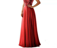 Load image into Gallery viewer, Temperament Deep Purple Waist Bandage Formal Dress V-neck Party Night Sexy Elegant Sequin Dress Plus Size Bridesmaid Dress