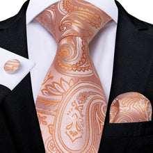 Load image into Gallery viewer, Luxury Blue Gold Paisley Men's Tie Business Wedding Formal Neck Tie For Men Gift Cravate Silk Tie Handkerchief Cufflinks DiBanGu
