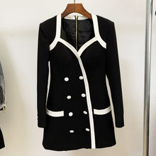 Load image into Gallery viewer, Sexy Pink Formal Dress Office Lady Women Double Breasted Slim Mini Dress Celebrity Evening Party Autumn New Dress 2021 Female